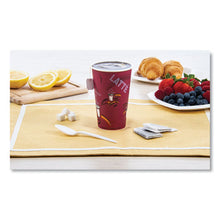 Load image into Gallery viewer, Dart® wholesale. DART Solo Bistro Design Hot Drink Cups, Paper, 16oz, Maroon, 50-pack. HSD Wholesale: Janitorial Supplies, Breakroom Supplies, Office Supplies.