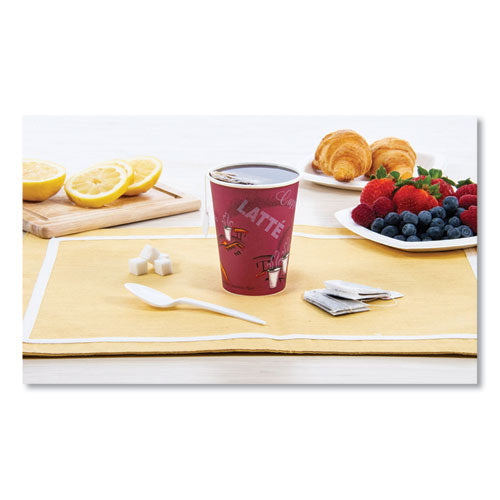 Dart® wholesale. DART Solo Bistro Design Hot Drink Cups, Paper, 12oz, Maroon, 50-bag, 20 Bags-carton. HSD Wholesale: Janitorial Supplies, Breakroom Supplies, Office Supplies.