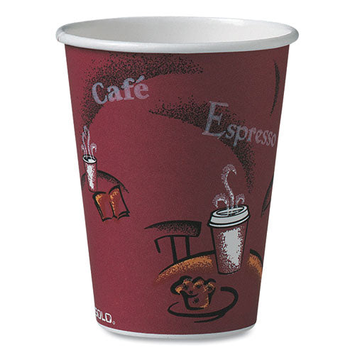 Dart® wholesale. DART Solo Bistro Design Hot Drink Cups, Paper, 12oz, Maroon, 50-bag, 20 Bags-carton. HSD Wholesale: Janitorial Supplies, Breakroom Supplies, Office Supplies.