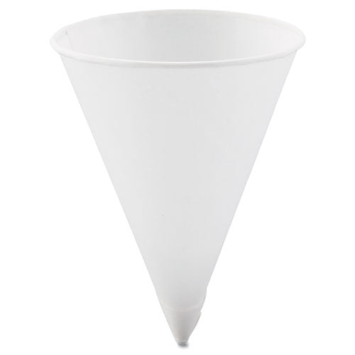 Dart® wholesale. DART Cone Water Cups, Paper, 4.25oz, Rolled Rim, White, 5000-carton. HSD Wholesale: Janitorial Supplies, Breakroom Supplies, Office Supplies.