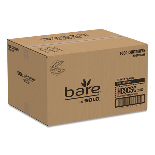 Dart® wholesale. DART Bare By Solo Eco-forward Bagasse Hinged Lid Containers, 3-compartment, 9.6 X 9.4 X 3.2, Ivory, 200-carton. HSD Wholesale: Janitorial Supplies, Breakroom Supplies, Office Supplies.