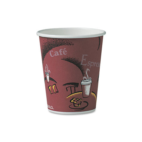 Dart® wholesale. DART Solo Bistro Design Hot Drink Cups, Paper, 10oz, Maroon, 300-carton. HSD Wholesale: Janitorial Supplies, Breakroom Supplies, Office Supplies.