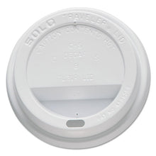 Load image into Gallery viewer, Dart® wholesale. DART Traveler Cappuccino Style Dome Lid, Fits 10oz Cups, White, 100-pack, 10 Packs-carton. HSD Wholesale: Janitorial Supplies, Breakroom Supplies, Office Supplies.