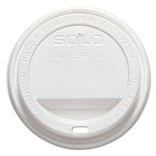 Load image into Gallery viewer, Dart® wholesale. DART Traveler Cappuccino Style Dome Lid, Polystyrene, Fits 10-24 Oz Hot Cups, White, 1000-carton. HSD Wholesale: Janitorial Supplies, Breakroom Supplies, Office Supplies.