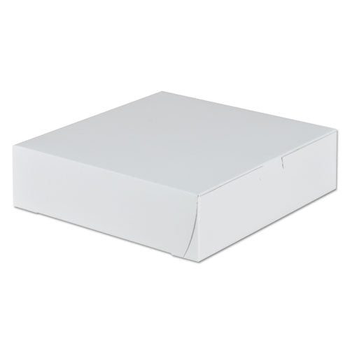 SCT® wholesale. Tuck-top Bakery Boxes, 9 X 9 X 2.5, White, 250-carton. HSD Wholesale: Janitorial Supplies, Breakroom Supplies, Office Supplies.