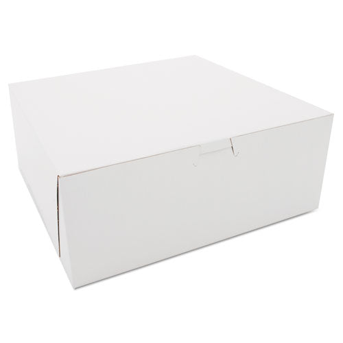 SCT® wholesale. Bakery Boxes, 10 X 10 X 4, White, 100-carton. HSD Wholesale: Janitorial Supplies, Breakroom Supplies, Office Supplies.