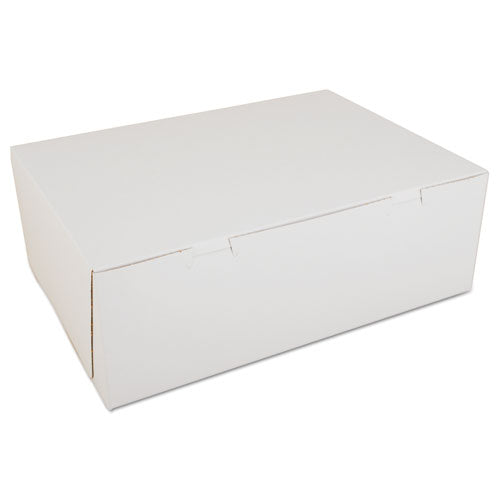 SCT® wholesale. Non-window Bakery Boxes, 14.5 X 10.5 X 5, White, 100-carton. HSD Wholesale: Janitorial Supplies, Breakroom Supplies, Office Supplies.