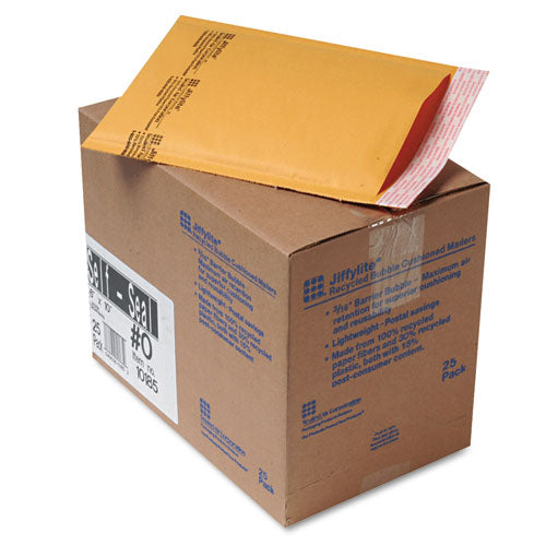 Sealed Air wholesale. Jiffylite Self-seal Bubble Mailer, #0, Barrier Bubble Lining, Self-adhesive Closure, 6 X 10, Golden Brown Kraft, 25-carton. HSD Wholesale: Janitorial Supplies, Breakroom Supplies, Office Supplies.