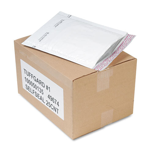 Sealed Air wholesale. Jiffy Tuffgard Self-seal Cushioned Mailer, #1, Barrier Bubble Lining, Self-adhesive Closure, 7.25 X 12, White, 25-carton. HSD Wholesale: Janitorial Supplies, Breakroom Supplies, Office Supplies.