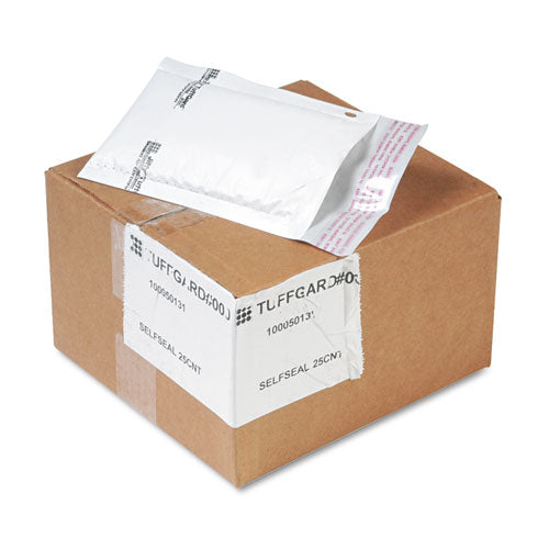 Sealed Air wholesale. Jiffy Tuffgard Self-seal Cushioned Mailer, #000, Barrier Bubble Lining, Self-adhesive Closure, 4 X 8, White, 25-carton. HSD Wholesale: Janitorial Supplies, Breakroom Supplies, Office Supplies.