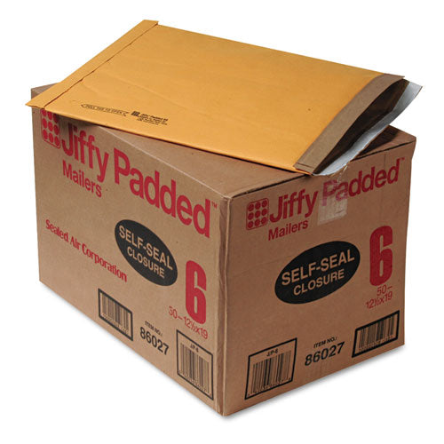 Sealed Air wholesale. Jiffy Padded Mailer, #6, Paper Lining, Self-adhesive Closure, 12.5 X 19, Natural Kraft, 50-carton. HSD Wholesale: Janitorial Supplies, Breakroom Supplies, Office Supplies.