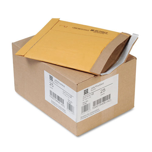 Sealed Air wholesale. Jiffy Padded Mailer, #2, Paper Lining, Self-adhesive Closure, 8.5 X 12, Natural Kraft, 25-carton. HSD Wholesale: Janitorial Supplies, Breakroom Supplies, Office Supplies.