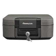 Load image into Gallery viewer, Waterproof Fire-resistant Chest, 0.28 Cu Ft, 15.4w X 14.3d X 6.6h, Charcoal Gray