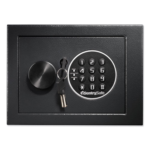 Sentry® Safe wholesale. Electronic Security Safe, 0.14 Cu Ft, 9w X 6.6d X 6.6h, Black. HSD Wholesale: Janitorial Supplies, Breakroom Supplies, Office Supplies.