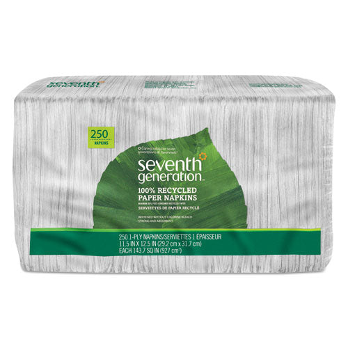 Seventh Generation® wholesale. Seventh Generation 100% Recycled Napkins, 1-ply, 11 1-2 X 12 1-2, White, 250-pack. HSD Wholesale: Janitorial Supplies, Breakroom Supplies, Office Supplies.