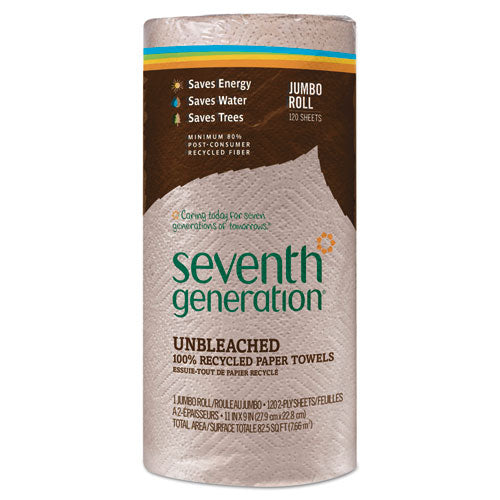 Seventh Generation® wholesale. Seventh Generation Natural Unbleached 100% Recycled Paper Kitchen Towel Rolls, 11 X 9, 120 Sheets-roll. HSD Wholesale: Janitorial Supplies, Breakroom Supplies, Office Supplies.