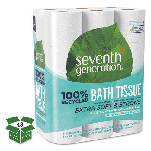 Seventh Generation® wholesale. Seventh Generation 100% Recycled Bathroom Tissue, Septic Safe, 2-ply, White, 240 Sheets-roll, 24-pack, 2 Packs-carton. HSD Wholesale: Janitorial Supplies, Breakroom Supplies, Office Supplies.