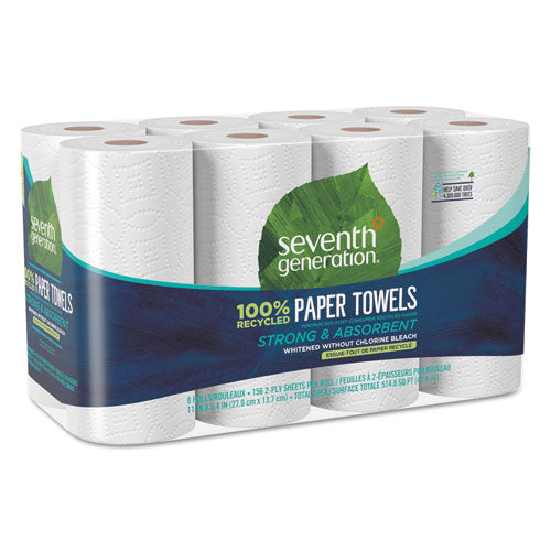 Seventh Generation® wholesale. Seventh Generation 100% Recycled Paper Kitchen Towel Rolls, 2-ply, 11 X 5.4 Sheets, 156 Sheets-rl, 8 Rl-pk. HSD Wholesale: Janitorial Supplies, Breakroom Supplies, Office Supplies.