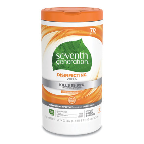 Seventh Generation® wholesale. Seventh Generation Botanical Disinfecting Wipes, 7 X 8, 70 Count, 6-carton. HSD Wholesale: Janitorial Supplies, Breakroom Supplies, Office Supplies.