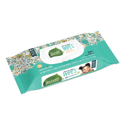 Seventh Generation® wholesale. Seventh Generation Free And Clear Baby Wipes, Unscented, White, 64-pack, 12 Packs-carton. HSD Wholesale: Janitorial Supplies, Breakroom Supplies, Office Supplies.