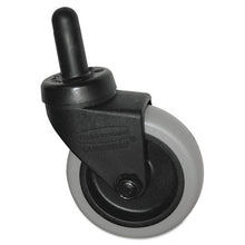 Load image into Gallery viewer, Rubbermaid® Commercial wholesale. Rubbermaid® Replacement Swivel Bayonet Casters, 3&quot; Wheel, Thermoplastic Rubber, Black. HSD Wholesale: Janitorial Supplies, Breakroom Supplies, Office Supplies.