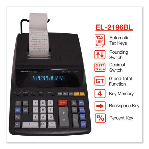 Sharp® wholesale. El2196bl Two-color Printing Calculator, Black-red Print, 3.7 Lines-sec. HSD Wholesale: Janitorial Supplies, Breakroom Supplies, Office Supplies.