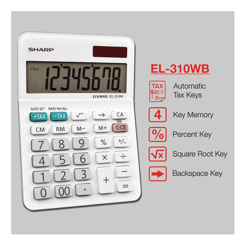 Sharp® wholesale. El-310wb Mini Desktop Calculator, 8-digit Lcd. HSD Wholesale: Janitorial Supplies, Breakroom Supplies, Office Supplies.