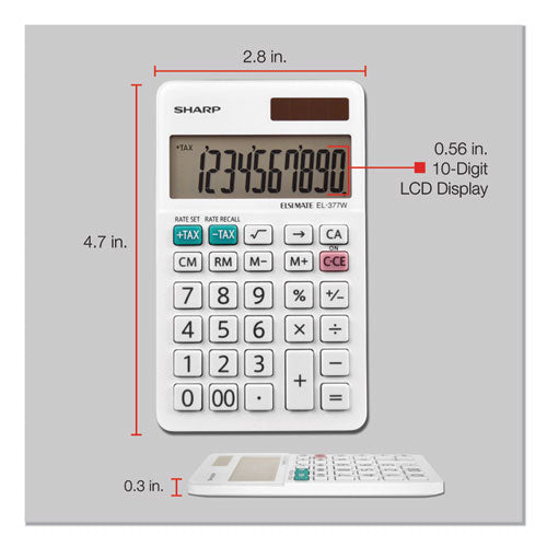 Sharp® wholesale. El-377wb Large Pocket Calculator, 10-digit Lcd. HSD Wholesale: Janitorial Supplies, Breakroom Supplies, Office Supplies.