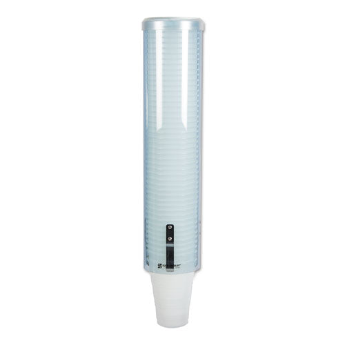 San Jamar® wholesale. San Jamar® Large Pull-type Water Cup Dispenser, Translucent Blue. HSD Wholesale: Janitorial Supplies, Breakroom Supplies, Office Supplies.