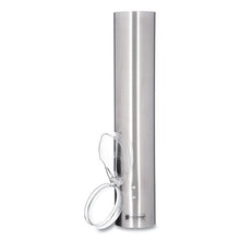 Load image into Gallery viewer, San Jamar® wholesale. San Jamar® Small Pull-type Water Cup Dispenser, Stainless Steel. HSD Wholesale: Janitorial Supplies, Breakroom Supplies, Office Supplies.