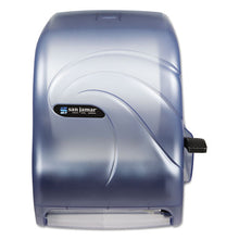 Load image into Gallery viewer, San Jamar® wholesale. San Jamar® Lever Roll Towel Dispenser, Oceans, 12.94 X 9.25 X 16.5, Arctic Blue. HSD Wholesale: Janitorial Supplies, Breakroom Supplies, Office Supplies.