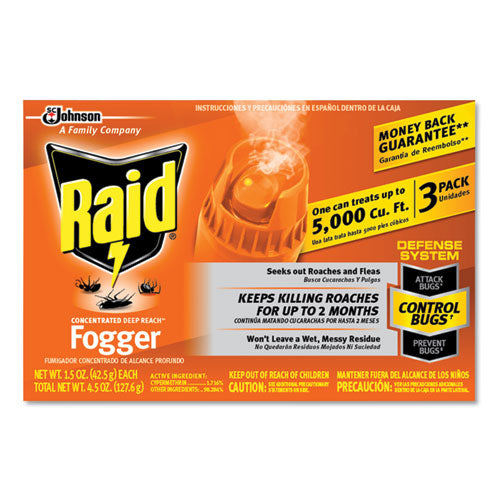 Raid® wholesale. Raid® Concentrated Deep Reach Fogger, 1.5 Oz Aerosol Can, 3-pack, 12 Packs-carton. HSD Wholesale: Janitorial Supplies, Breakroom Supplies, Office Supplies.