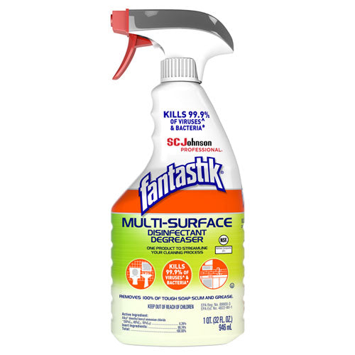 Fantastik® wholesale. Multi-surface Disinfectant Degreaser, Herbal, 32 Oz Spray Bottle, 8-carton. HSD Wholesale: Janitorial Supplies, Breakroom Supplies, Office Supplies.