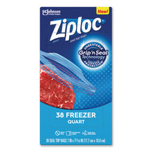 Load image into Gallery viewer, Ziploc® wholesale. Double Zipper Freezer Bags, 1 Qt, 2.7 Mil, 6.97&quot; X 7.7&quot;, Clear, 9-carton. HSD Wholesale: Janitorial Supplies, Breakroom Supplies, Office Supplies.