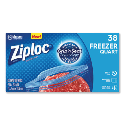 Ziploc® wholesale. Double Zipper Freezer Bags, 1 Qt, 2.7 Mil, 6.97" X 7.7", Clear, 9-carton. HSD Wholesale: Janitorial Supplies, Breakroom Supplies, Office Supplies.