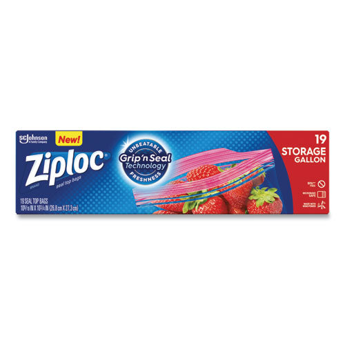 Ziploc® wholesale. Double Zipper Storage Bags, 1 Gal, 1.75 Mil, 9.6" X 12.1", Clear, 228-carton. HSD Wholesale: Janitorial Supplies, Breakroom Supplies, Office Supplies.