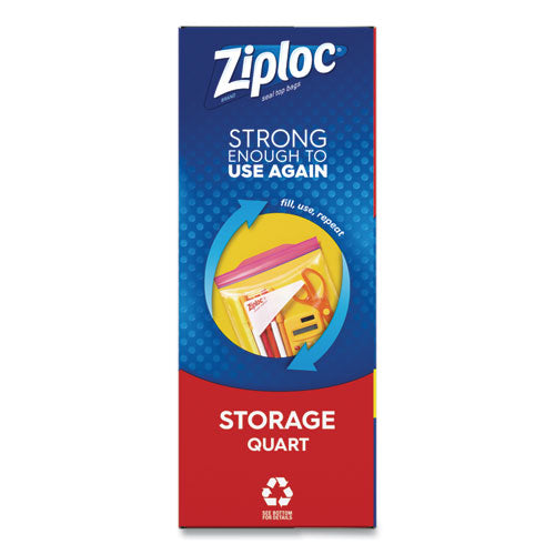 Ziploc® wholesale. Double Zipper Storage Bags, 1 Qt, 1.75 Mil, 9.63" X 8.5", Clear, 48-box. HSD Wholesale: Janitorial Supplies, Breakroom Supplies, Office Supplies.