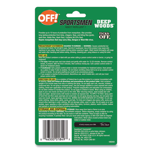 OFF!® wholesale. OFF!® Deep Woods Sportsmen Insect Repellent, 1 Oz Spray Bottle. HSD Wholesale: Janitorial Supplies, Breakroom Supplies, Office Supplies.