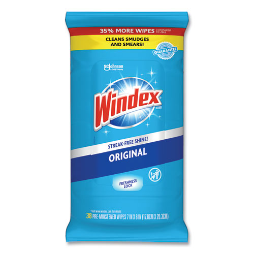 Windex® wholesale. Windex Glass And Surface Wet Wipe, Cloth, 7 X 8, 38-pack, 12 Packs-carton. HSD Wholesale: Janitorial Supplies, Breakroom Supplies, Office Supplies.