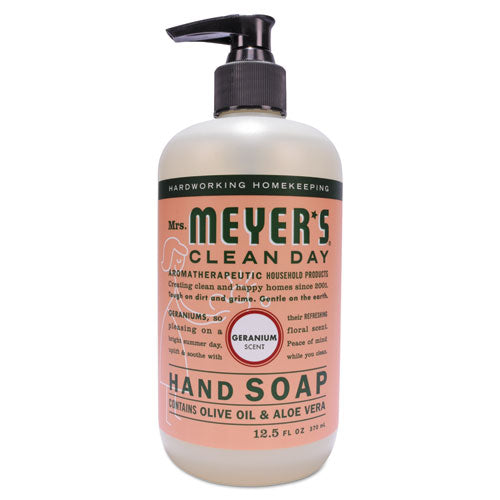 Mrs. Meyer's® wholesale. Meyers Clean Day Liquid Hand Soap, Geranium, 12.5 Oz, 6-carton. HSD Wholesale: Janitorial Supplies, Breakroom Supplies, Office Supplies.