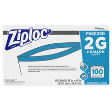 Load image into Gallery viewer, Ziploc® wholesale. Double Zipper Freezer Bags, 2 Gal, 2.7 Mil, 13&quot; X 15.5&quot;, Clear, 100-carton. HSD Wholesale: Janitorial Supplies, Breakroom Supplies, Office Supplies.