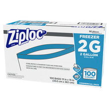 Load image into Gallery viewer, Ziploc® wholesale. Double Zipper Freezer Bags, 2 Gal, 2.7 Mil, 13&quot; X 15.5&quot;, Clear, 100-carton. HSD Wholesale: Janitorial Supplies, Breakroom Supplies, Office Supplies.