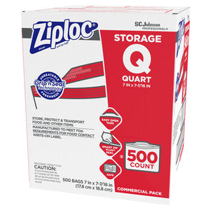 Ziploc® wholesale. Double Zipper Storage Bags, 1 Qt, 1.75 Mil, 7" X 7.75", Clear, 500-box. HSD Wholesale: Janitorial Supplies, Breakroom Supplies, Office Supplies.