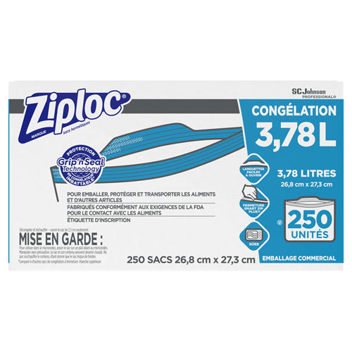 Ziploc® wholesale. Double Zipper Freezer Bags, 1 Gal, 2.7 Mil, 10.56" X 10.75", Clear, 250-carton. HSD Wholesale: Janitorial Supplies, Breakroom Supplies, Office Supplies.
