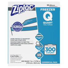 Load image into Gallery viewer, Ziploc® wholesale. Double Zipper Freezer Bags, 1 Qt, 2.7 Mil, 7&quot; X 7.75&quot;, Clear, 300-carton. HSD Wholesale: Janitorial Supplies, Breakroom Supplies, Office Supplies.