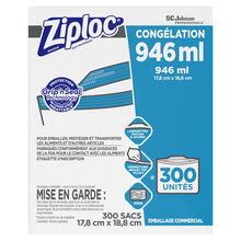 Load image into Gallery viewer, Ziploc® wholesale. Double Zipper Freezer Bags, 1 Qt, 2.7 Mil, 7&quot; X 7.75&quot;, Clear, 300-carton. HSD Wholesale: Janitorial Supplies, Breakroom Supplies, Office Supplies.