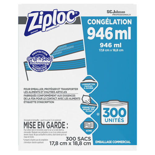 Ziploc® wholesale. Double Zipper Freezer Bags, 1 Qt, 2.7 Mil, 7" X 7.75", Clear, 300-carton. HSD Wholesale: Janitorial Supplies, Breakroom Supplies, Office Supplies.