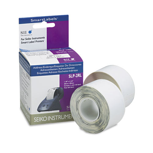 Seiko wholesale. Slp-2rl Self-adhesive Address Labels, 1.12" X 3.5", White, 130 Labels-roll, 2 Rolls-box. HSD Wholesale: Janitorial Supplies, Breakroom Supplies, Office Supplies.