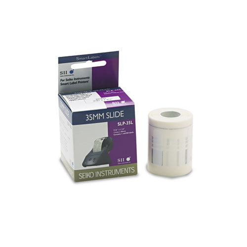 Seiko wholesale. Slp-35l Self-adhesive Small Multipurpose Labels, 0.43" X 1.5", White, 300 Labels-roll. HSD Wholesale: Janitorial Supplies, Breakroom Supplies, Office Supplies.