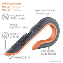 Load image into Gallery viewer, slice® wholesale. Box Cutters, Double Sided, Replaceable, Carbon Steel, Gray, Orange. HSD Wholesale: Janitorial Supplies, Breakroom Supplies, Office Supplies.